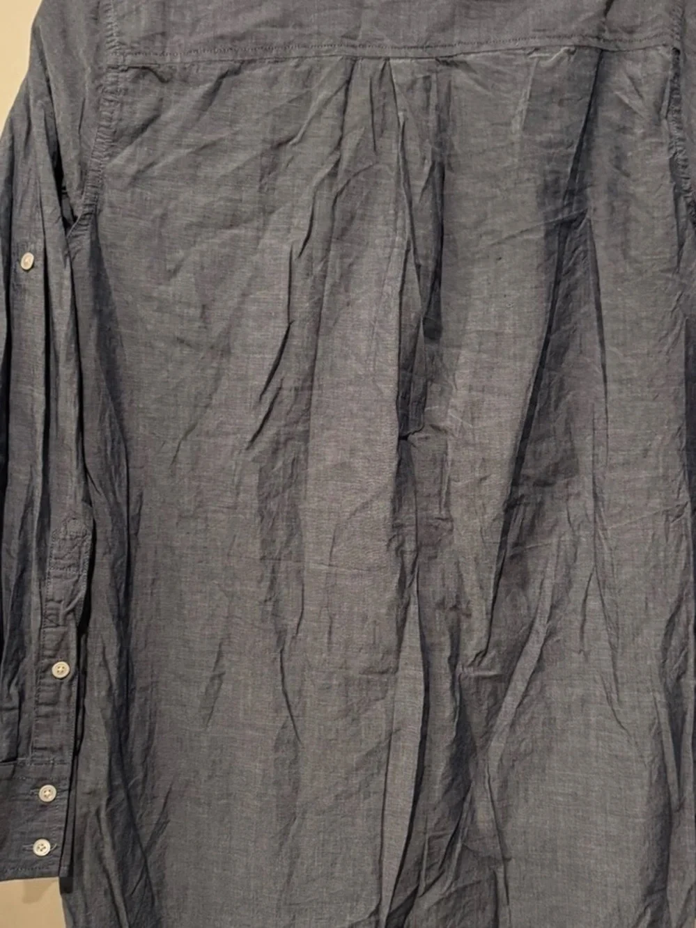 J. Crew Men's Casual Button-Front Shirt in Chambray Blue
